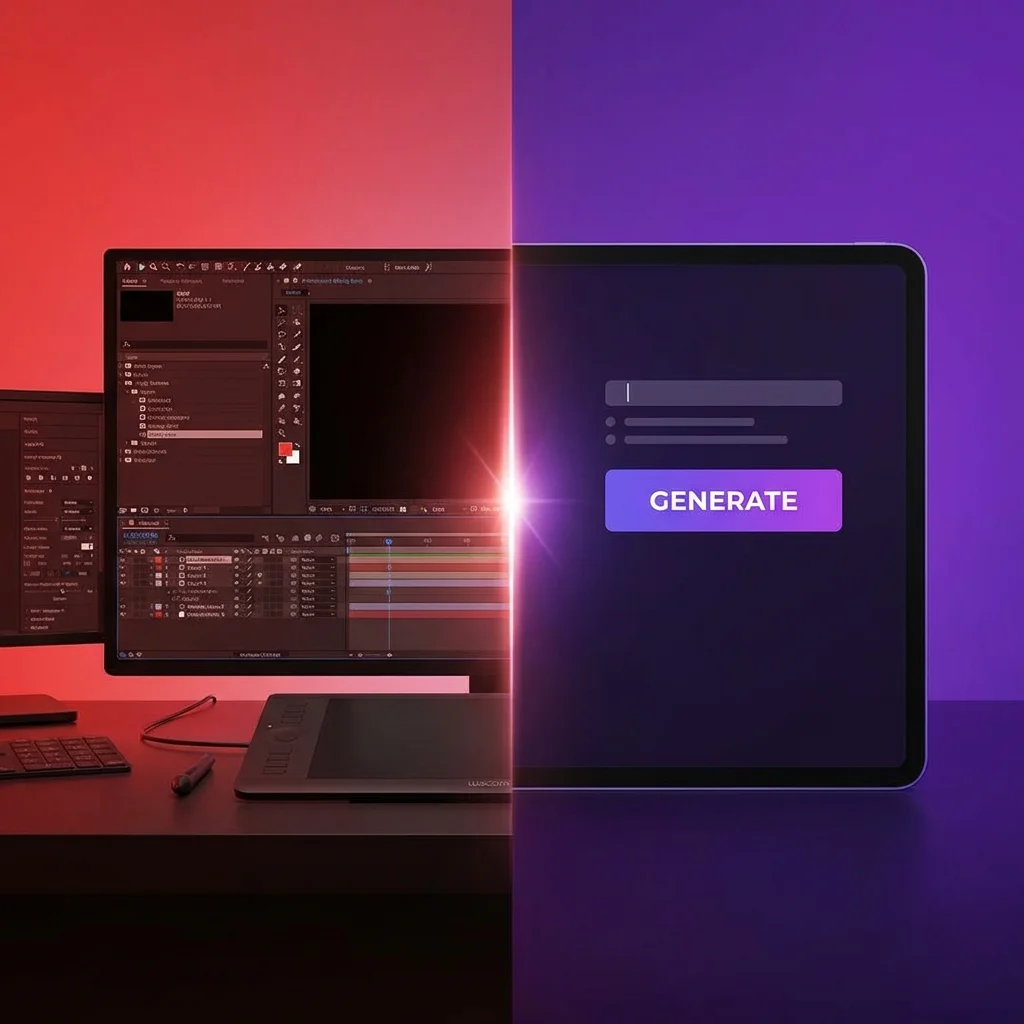 Professional editing suite vs AI-powered simplicity